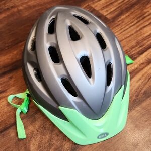 Bell, Youth, Gray and Green Bike Helmet